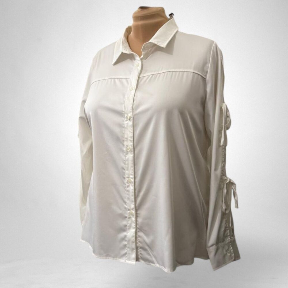 SONCY Open Sleeve Button Down White Blouse NEW!